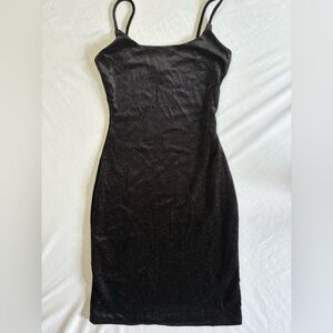 Windsor Black Spaghetti Strap Sleeveless Dress Sparkle and Shine date night club